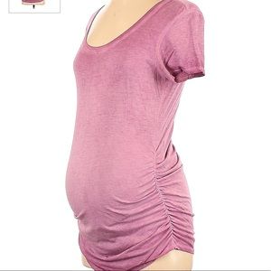 Motherhood maternity pink/purple short sleeve top. EUC. Size medium.